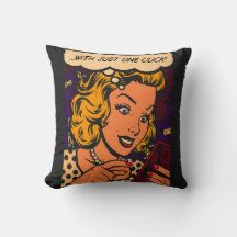 Just One Click Retro Vintage Comic Cartoon Pin-up