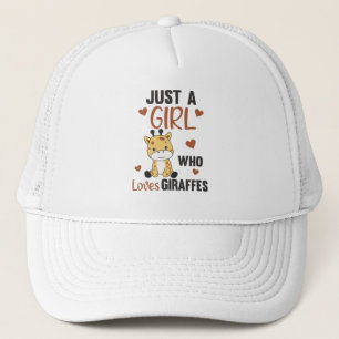 Just One Girl Who Loves Giraffes - Cute Giraffe Trucker Hat