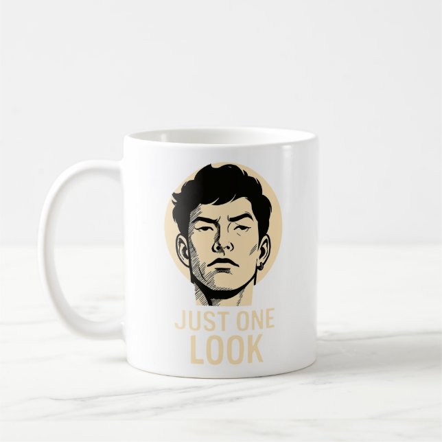 Just One Look – Minimalist Statement Mug (Left)