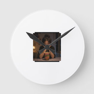 Just One More Bite 🍜 Round Clock