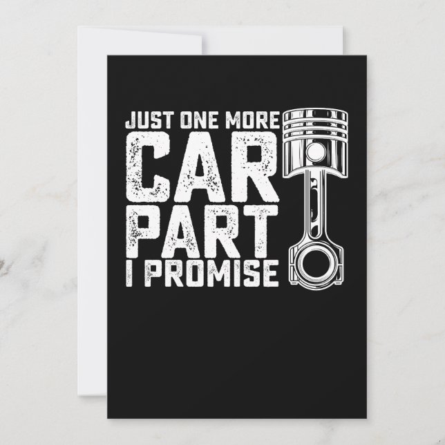 Just One More Car Part I Promise Car Mechanic Invitation (Front)
