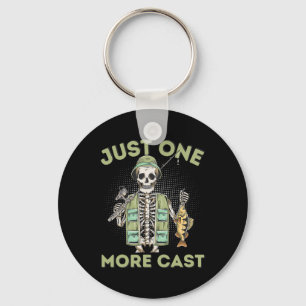 Just One More Cast - Fun Skeleton Fisherman  Key Ring