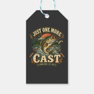Just One More Cast Vintage Bass Fishing Outdoor Gift Tags