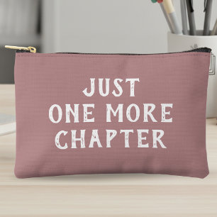 Just One More Chapter Book Lover Dusty Pink Stripe Accessory Pouch