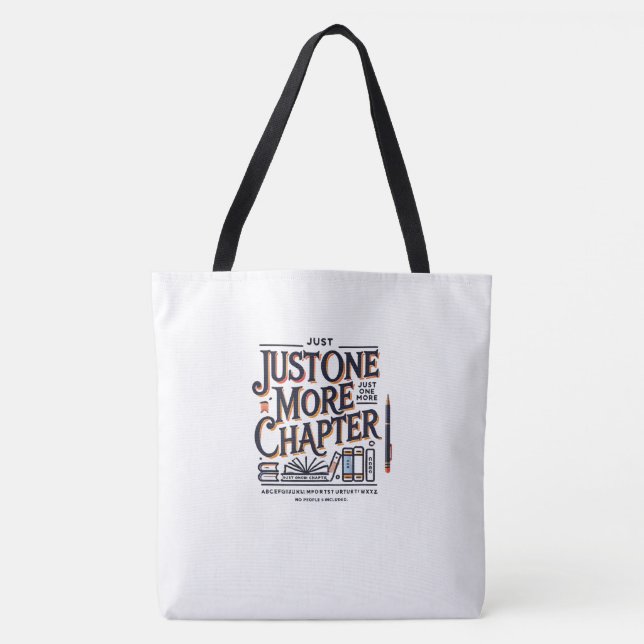 Just One More Chapter – Book Lover’s Shoulder Tote Bag (Front)