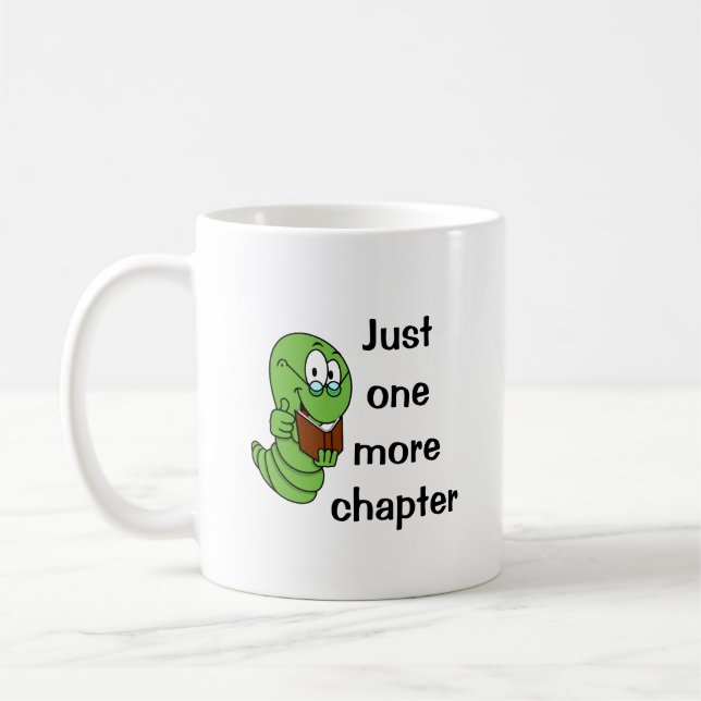 Just One More Chapter, Bookworm Coffee Mug (Left)