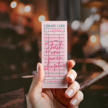 Just one more chapter Custom Library Card