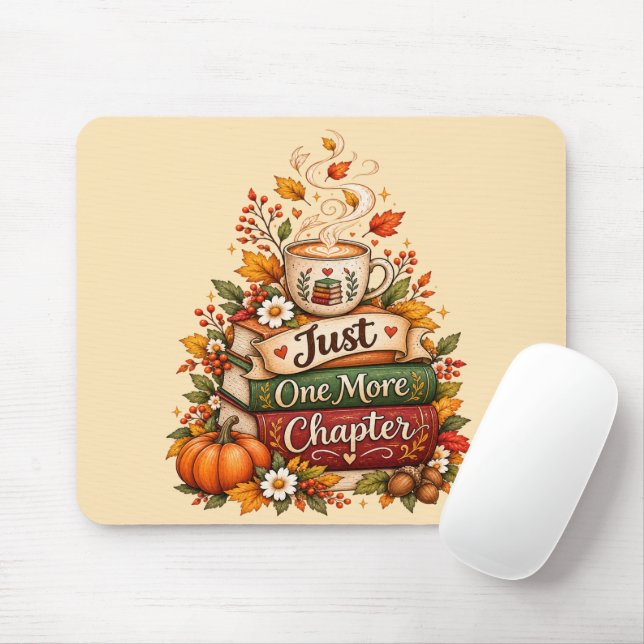  Just One More Chapter - Fall Book Lover Planner Mouse Pad (With Mouse)