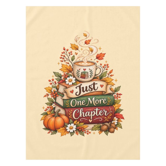  Just One More Chapter - Fall Book Lover Planner Tablecloth (Front)