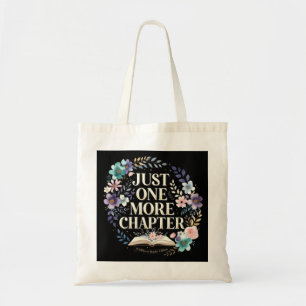 Just One More Chapter Floral Book Lover Gift Gold  Tote Bag