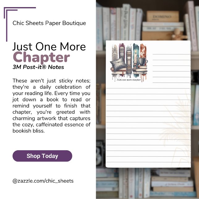 Just One More Chapter Lined 3M Post-it® Notes (Creator Uploaded)