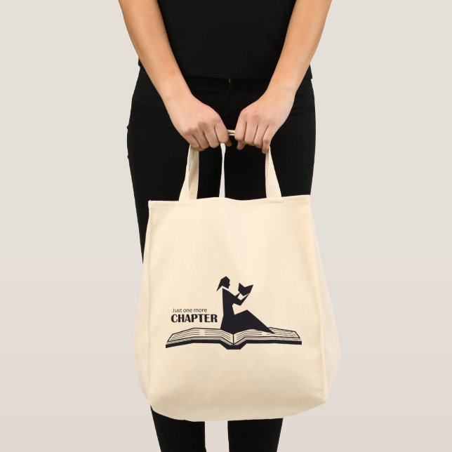 Just one more Chapter open book - Female Reading Tote Bag (Front (Product))