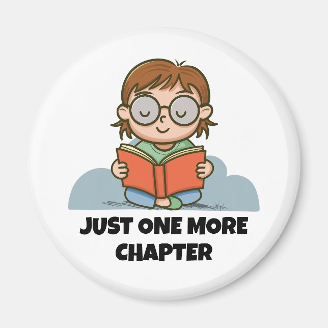 Just One More Chapter, Reading Book Worm Magnet (Front)