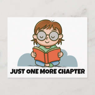 Just One More Chapter, Reading Book Worm Postcard