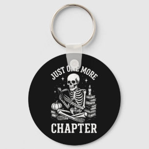 Just One More Chapter Skeleton Reader Reading Book Key Ring