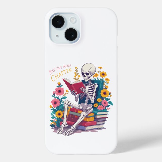 Just One More Chapter Skeleton Reading Book Reader Case-Mate iPhone Case (Back)
