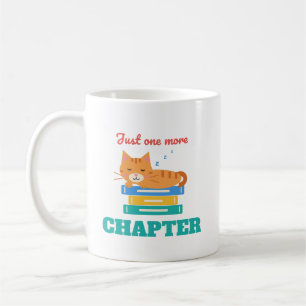 Just One More Chapter Sleeping Cat on Books Coffee Mug