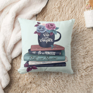 Just One More Chapter Stack of Books Cushion