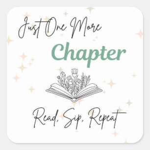 Just One More Chapter Sticker   Book Lover Decal
