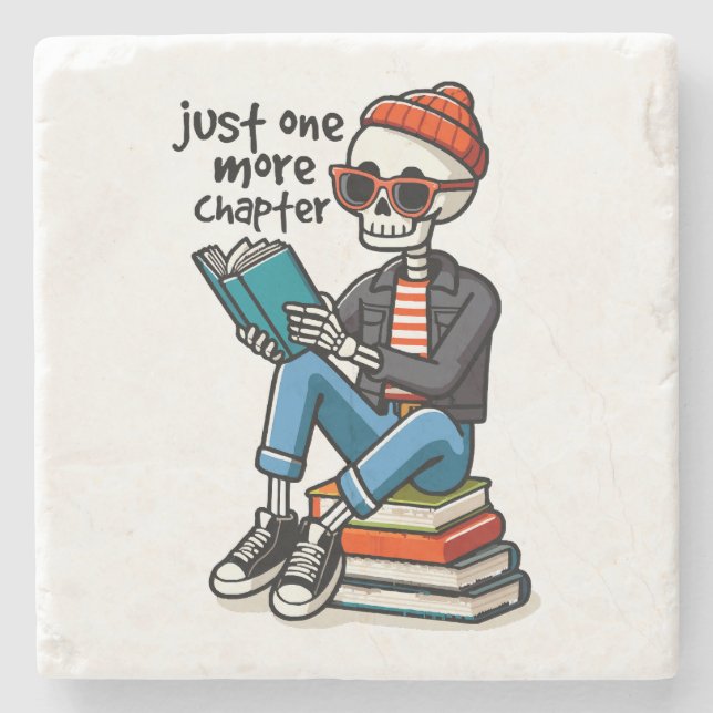 Just One More Chapter Stone Coaster (Front)