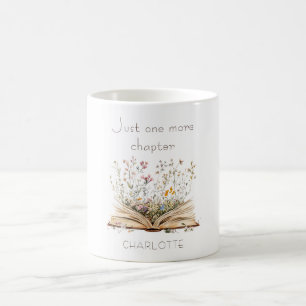Just One More Chapter Watercolor Floral Book Coffee Mug