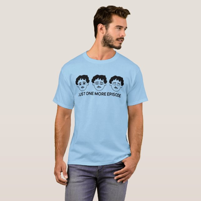 Just one more episode 80s Moustache Man Binge Mo T-Shirt (Front Full)
