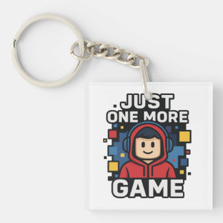Just One More Game Gamer Sticker Key Ring