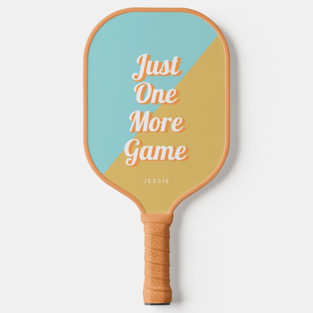 Just One More Game Retro Personalised Pickleball Paddle (Front)