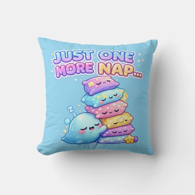 Just One More Nap Cushion Pillow (Front)