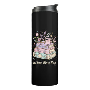 Just One More Page Floral Books Reading Design Thermal Tumbler