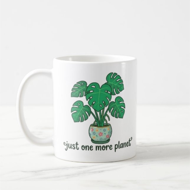 Just One More Plant Cute Monstera Mug (Left)