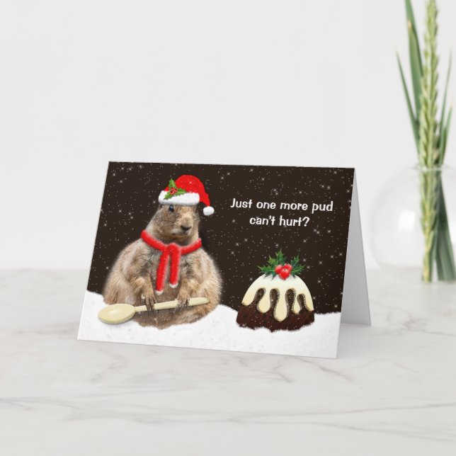 Just One More Pud Card (customise caption/message) (Front)