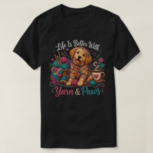 Just One More Row Knitting Cat – Cosy Yarn & Handm T-Shirt