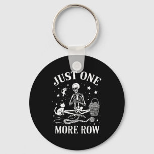 Just One More Row Skeleton Crochet Cat Funny Knitt Key Ring