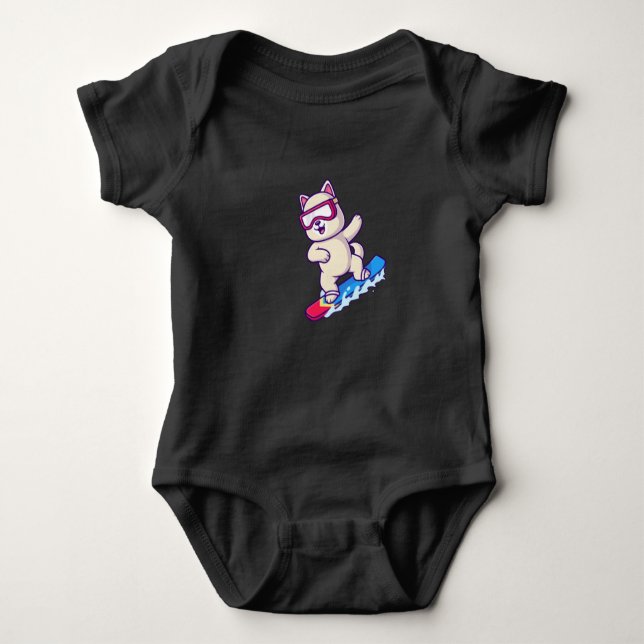 just one more snowboarding baby bodysuit (Front)