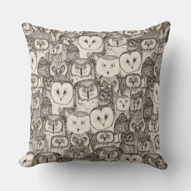 just owls natural cushion (Front)