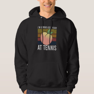 Just Peach Fruit Print  Drupe Gonna Kick At Tennis Hoodie