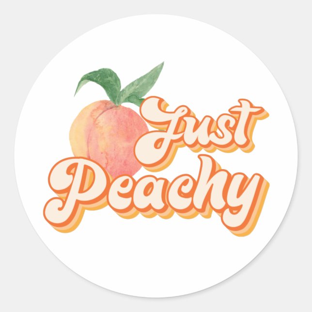 Just Peachy Classic Round Sticker (Front)