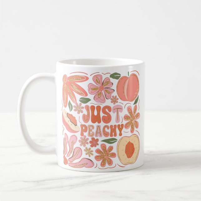 Just Peachy Floral Design Coffee Mug (Left)