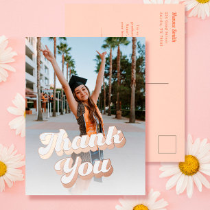 Just Peachy Graduation Thank You Postcard