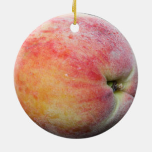 Just Peachy Jersey Peach Custom Text Ceramic Ornament