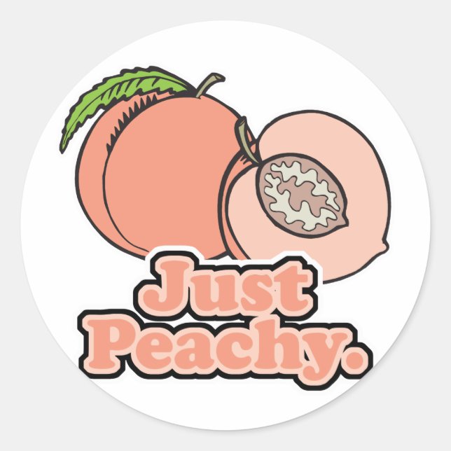 Just Peachy Peach Classic Round Sticker (Front)