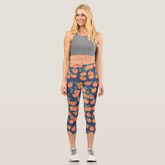 Just Peachy Peaches Capri Leggings (Front)