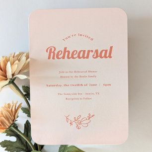 Just Peachy Wedding Rehearsal Invitation