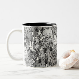 just pigs black half pearl Two-Tone coffee mug