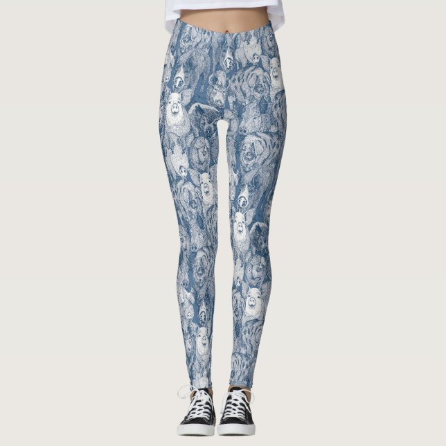 just pigs cobalt denim leggings (Front)