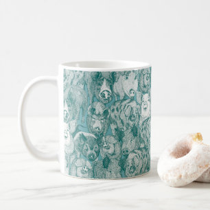 just pigs viridian turquoise coffee mug