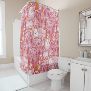 just pigs viva magenta satsuma shower curtain