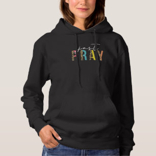 Just Pray Christian Faith Jesus God Leopard Print Hoodie