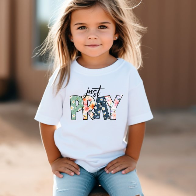 Just Pray Cute Western Floral Christian  Toddler T-Shirt (Just Pray Cute Western Floral Christian Toddler T-shirt)